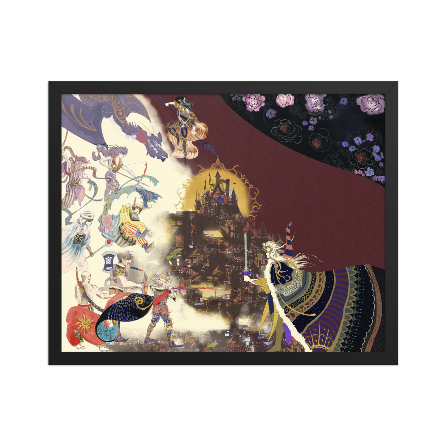 Worlds of Final Fantasy - Final Fantasy II Framed & Signed Print (PREORDER) - Lxtus.art Collection