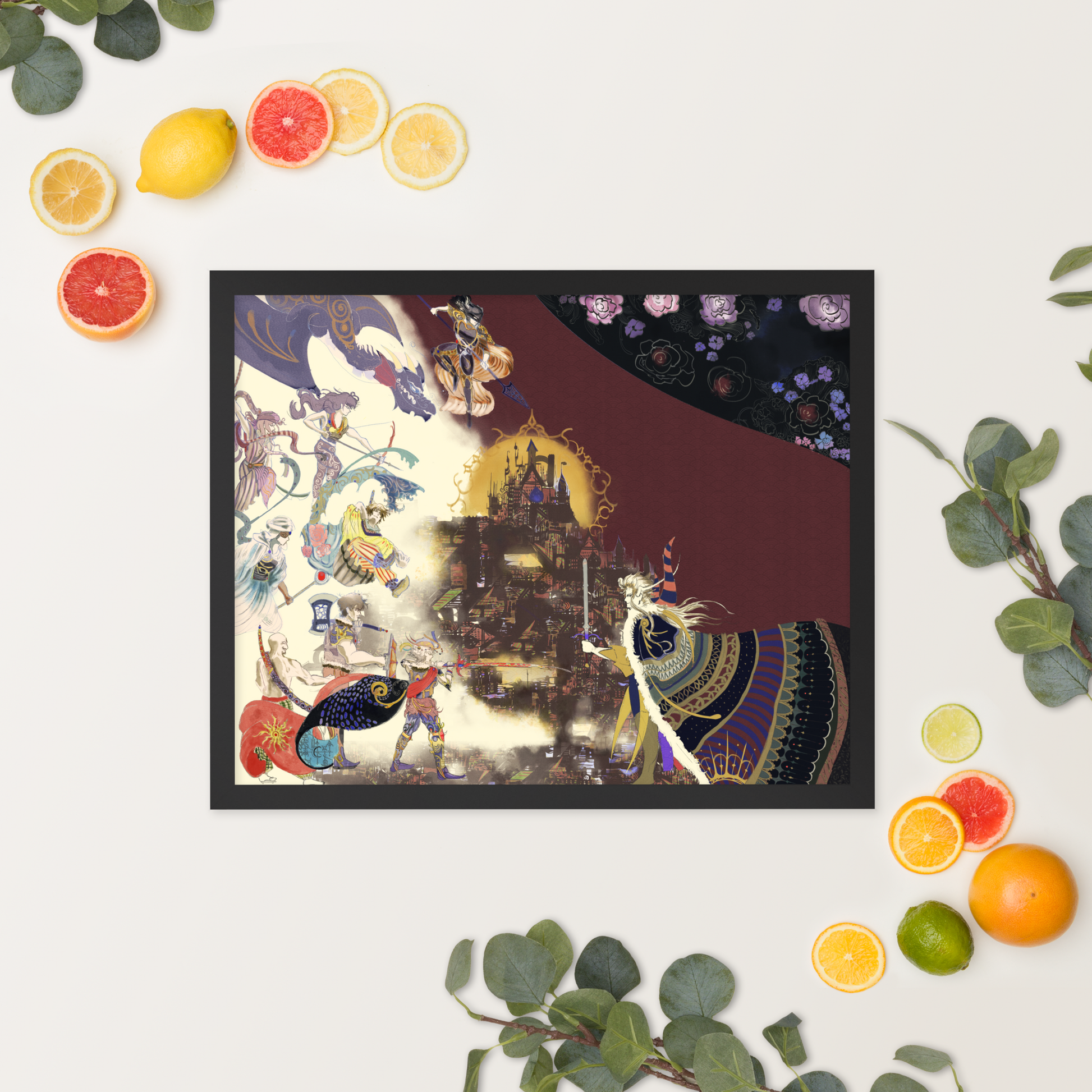 Worlds of Final Fantasy - Final Fantasy II Framed & Signed Print (PREORDER) - Lxtus.art Collection